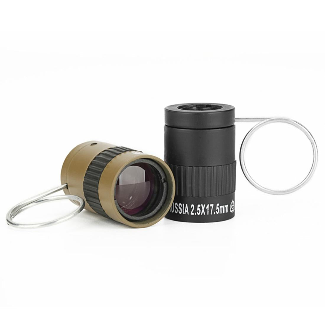 Mini Pocket Telescope with Finger Buckle - 2.5x17.5mm - Black