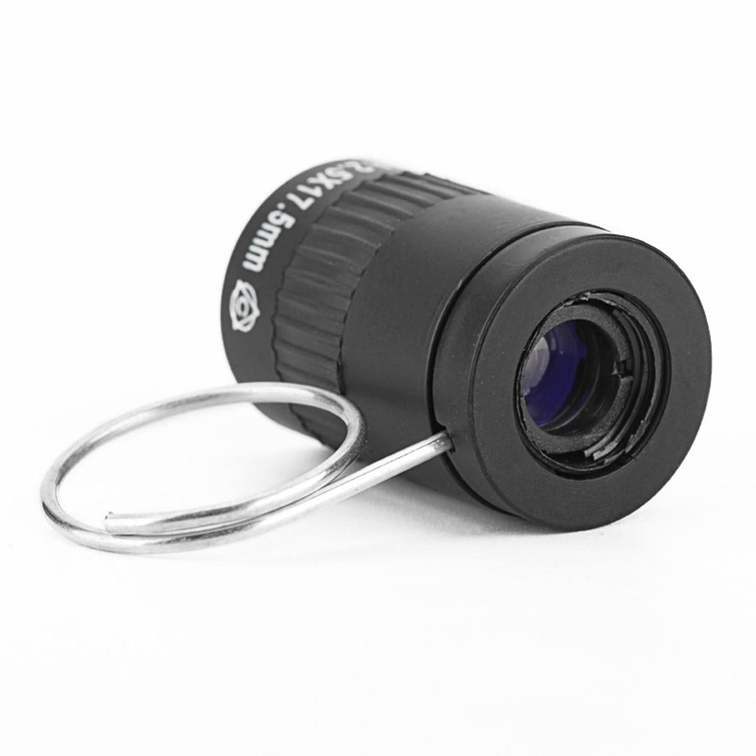Mini Pocket Telescope with Finger Buckle - 2.5x17.5mm - Black