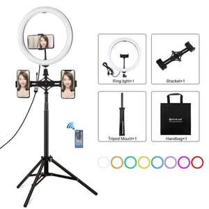11.8 Rgbw Led Ring Light Kit with Mount Dual Phone Brackets and Remote Control