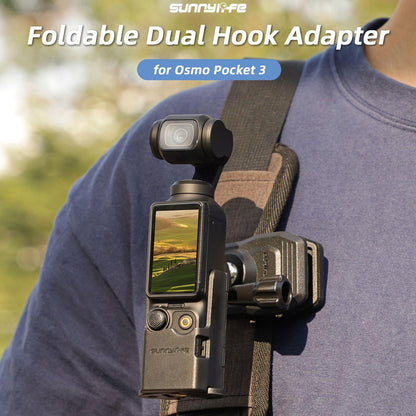 Foldable Dual Hooks Adapter for Dji Pocket 3 - Protective Case Bracket