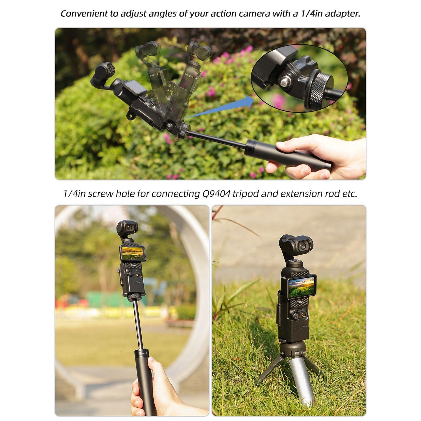 Foldable Dual Hooks Adapter for Dji Pocket 3 - Protective Case Bracket