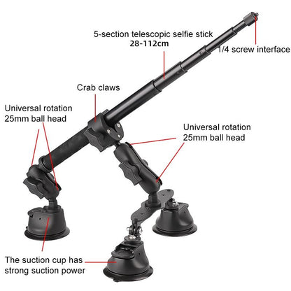 Selfie Stick Kit with Dual Leg and Single Suction Cups