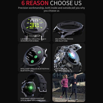 Waterproof Smart Watch Heart Rate / Blood Pressure Monitor / Physiological Management Black