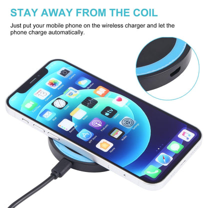 Universal 5W Round Wireless Charger - White + Black