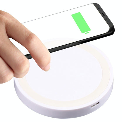 Universal 5W Round Wireless Charger - White + Black
