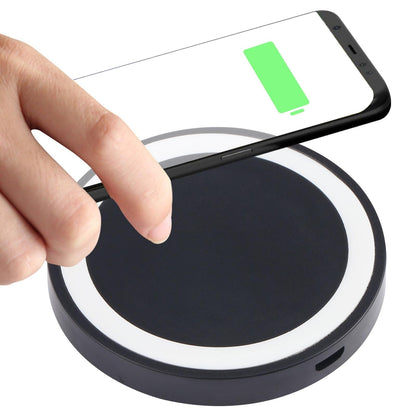 Universal 5W Round Wireless Charger - White + Black