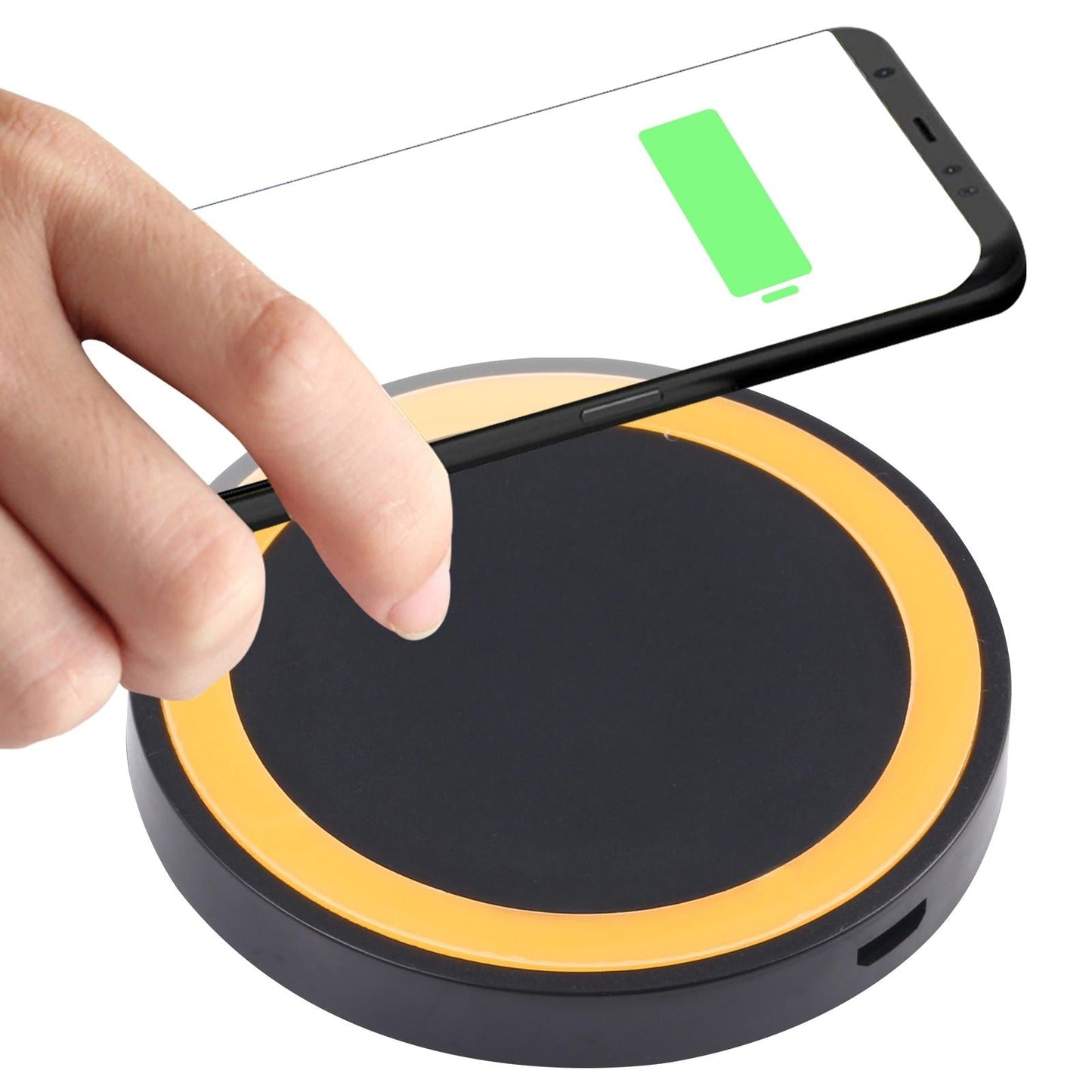 Universal 5W Round Wireless Charger - White + Black