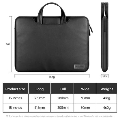 13 / 14 Inch Waterproof Pu Laptop Inner Bag - Black