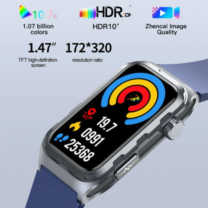 Waterproof Ecg Smart Watch For Health Monitoring - Ip68 - Blue