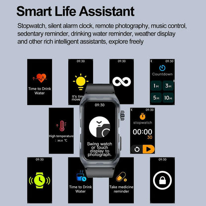 Waterproof Ecg Smart Watch For Health Monitoring - Ip68 - Blue