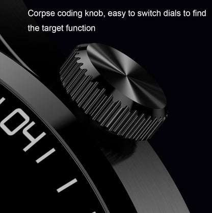 1.32 Inch Heart Rate Detection Smart Watch - Black + Leather