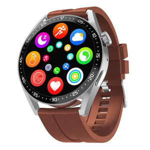 1.39 Inch Ip67 Waterproof Health Monitoring Bluetooth Call Smart Watch With Nfc Payment - Coffee