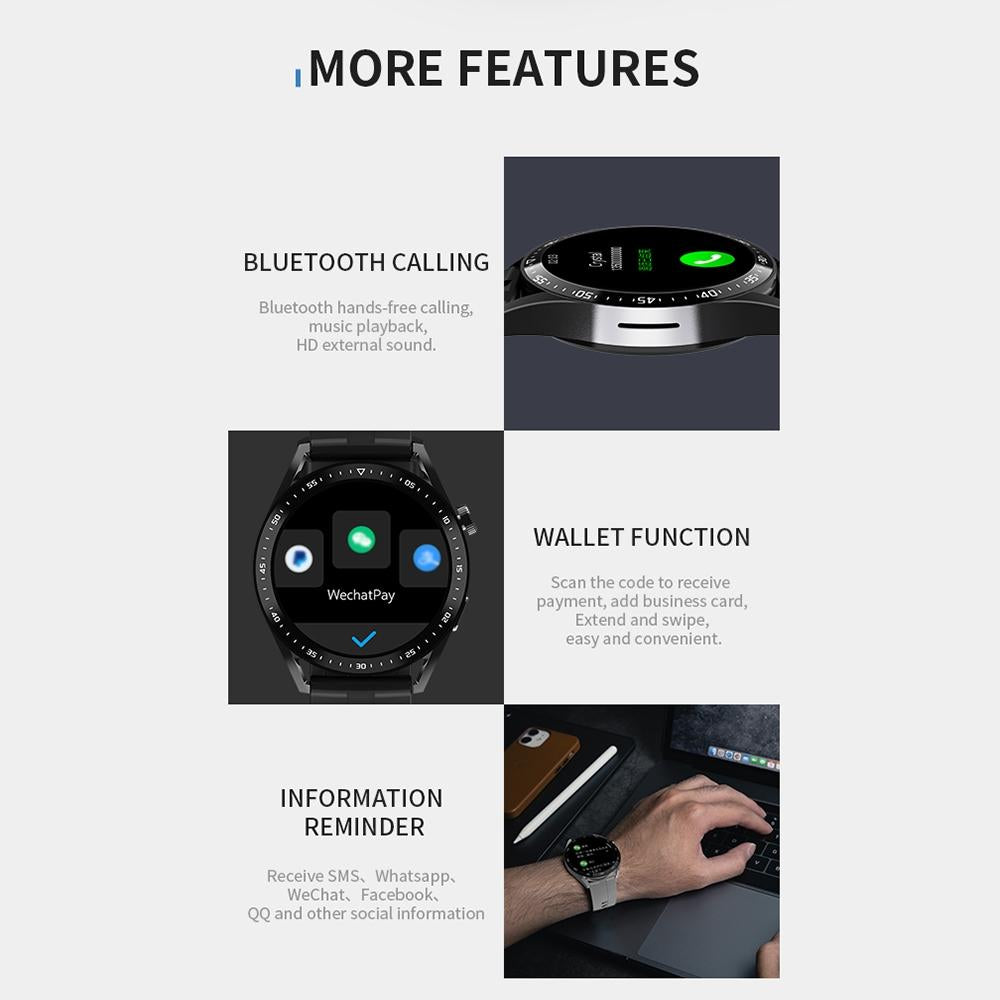 1.39 Inch Ip67 Waterproof Health Monitoring Bluetooth Call Smart Watch With Nfc Payment - Coffee