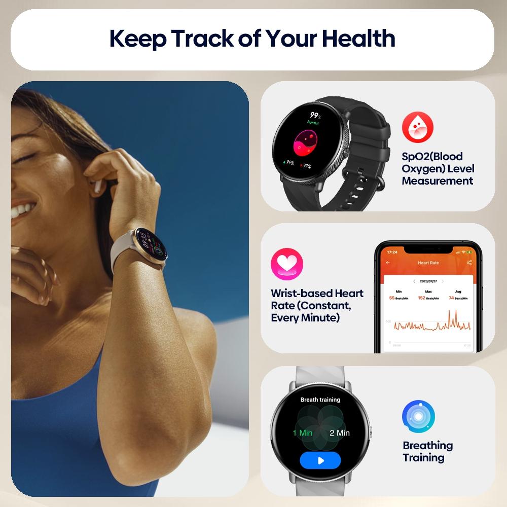 1.43 Inch Screen Voice Calling Smart Watch Support Heart Rate / Blood Pressure / Blood Oxygen - Gold