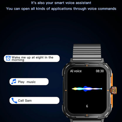 1.9 Inch Tft Square Screen Smart Watch Supports Blood Pressure Monitoring - Silver