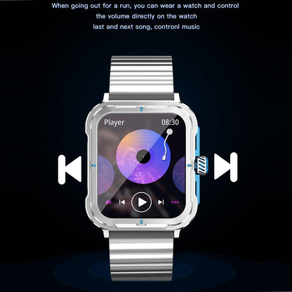 1.9 Inch Tft Square Screen Smart Watch Supports Blood Pressure Monitoring - Silver