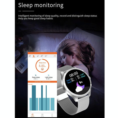 1.28 Inch Ips Colour Screen Ip67 Waterproof Smart Watch Support Blood Pressure Monitoring / Heart Rate Monitoring / Sleep Monitoring - Gold