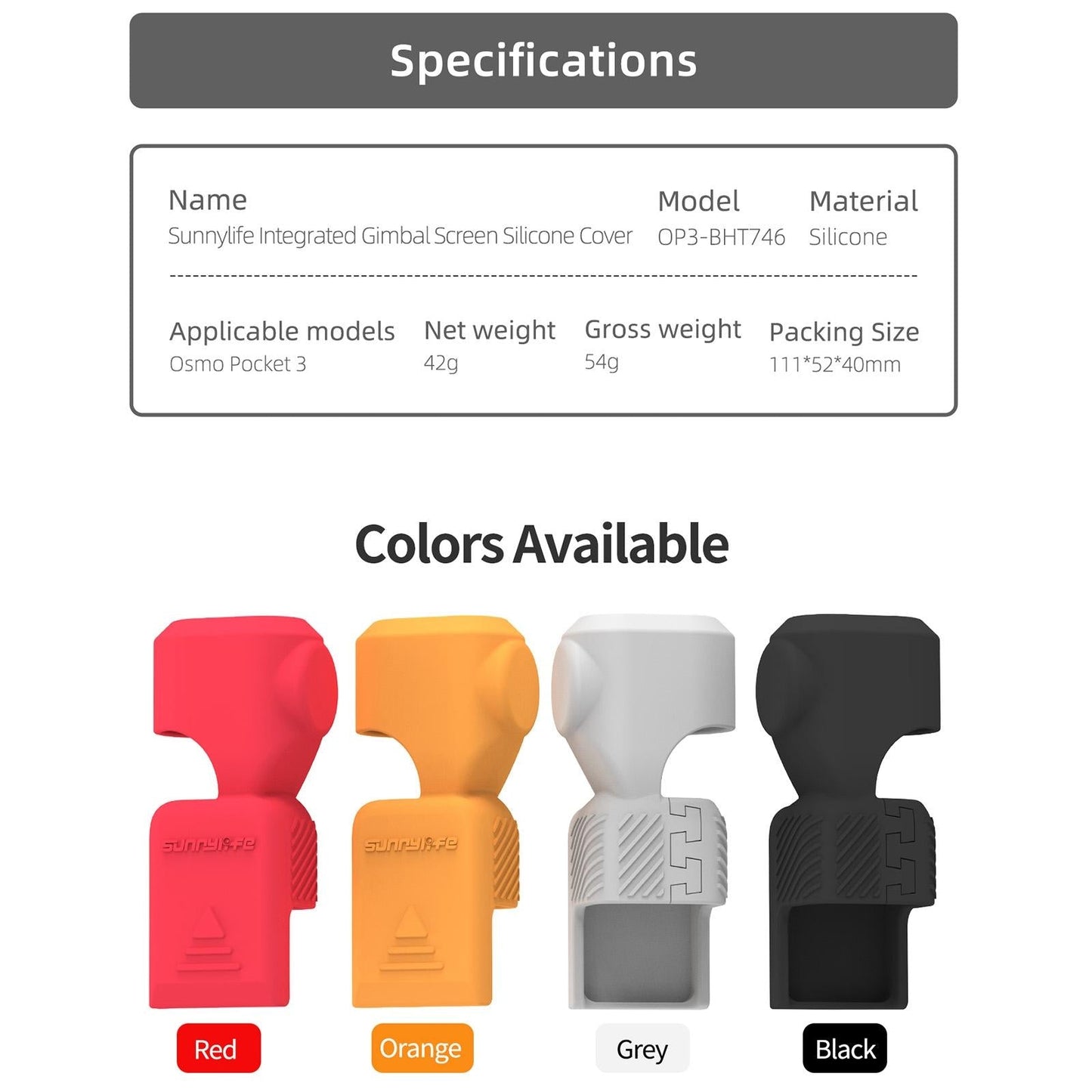 Silicone Protective Case for Dji Pocket 3 - Orange