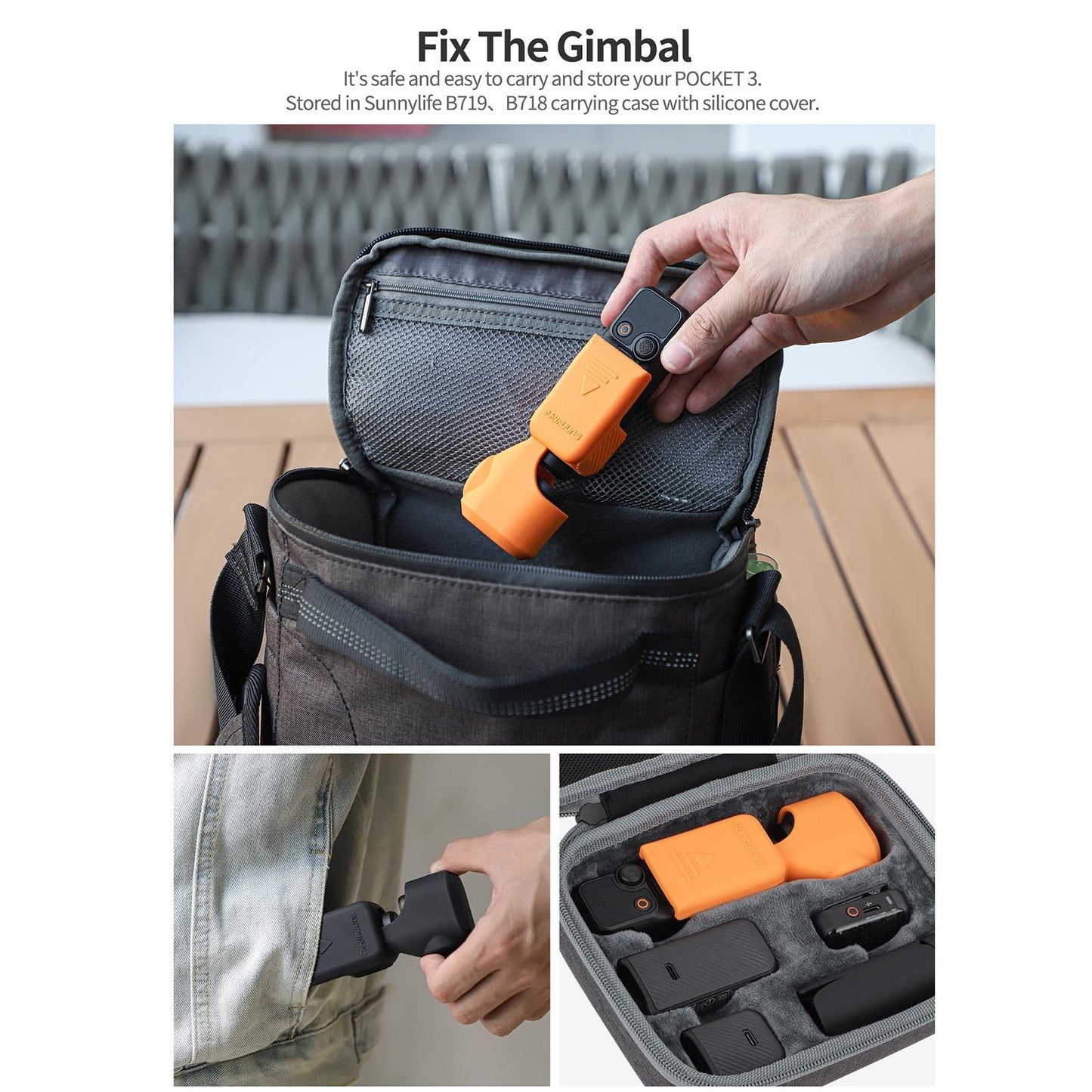 Silicone Protective Case for Dji Pocket 3 - Orange