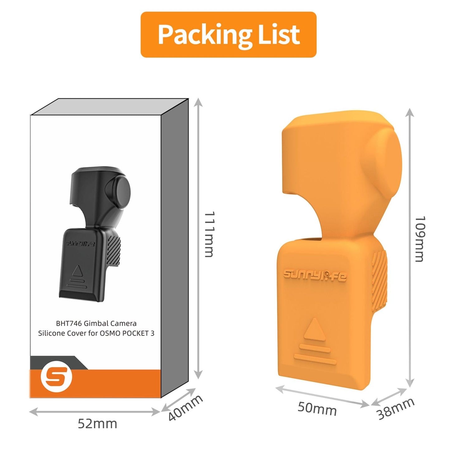 Silicone Protective Case for Dji Pocket 3 - Orange