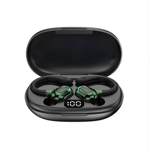 Wireless Bluetooth Earphones with Charging Case - F8 - Green Double Ear