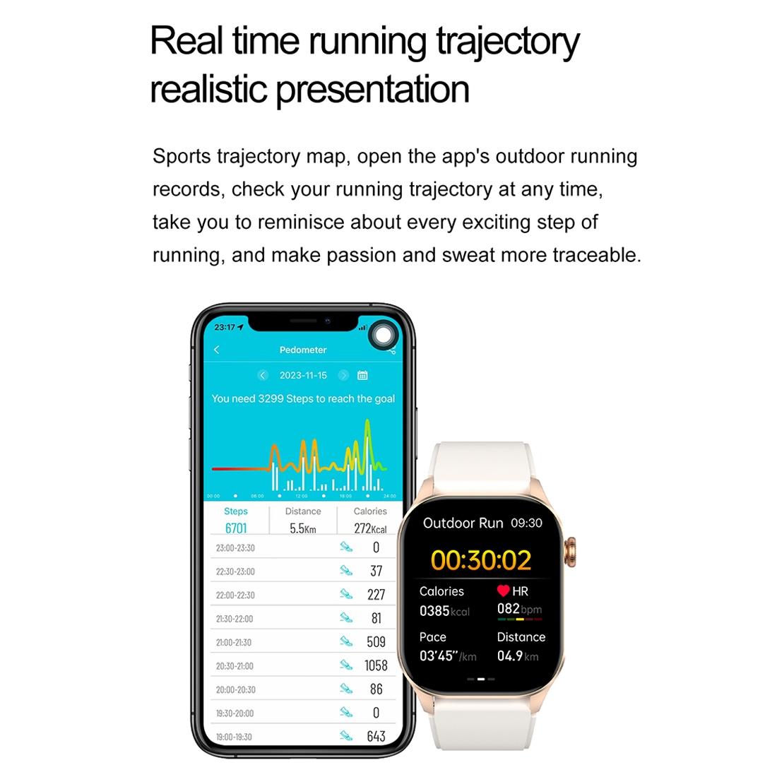 Waterproof Smart Watch With Bluetooth And Blood Oxygen Monitoring - Ip68 - Blue