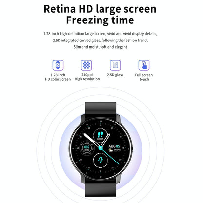 1.28 Inch Touch Screen Ip67 Waterproof Smart Watch Support Blood Pressure Monitoring / Sleep Monitoring / Heart Rate Monitoring - Gold