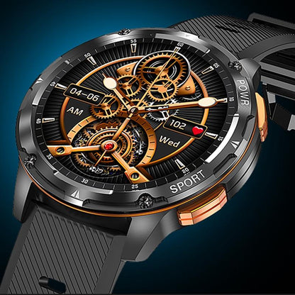 1.43 Inch Amoled Round Screen Steel Strap Smart Watch - Black