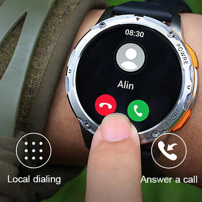 1.43 Inch Amoled Round Screen Steel Strap Smart Watch - Black