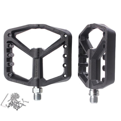 A Pair Of Wide Anti-Slip Nylon Bike Pedals - Gray