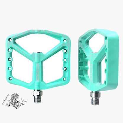 A Pair Of Wide Anti-Slip Nylon Bike Pedals - Gray