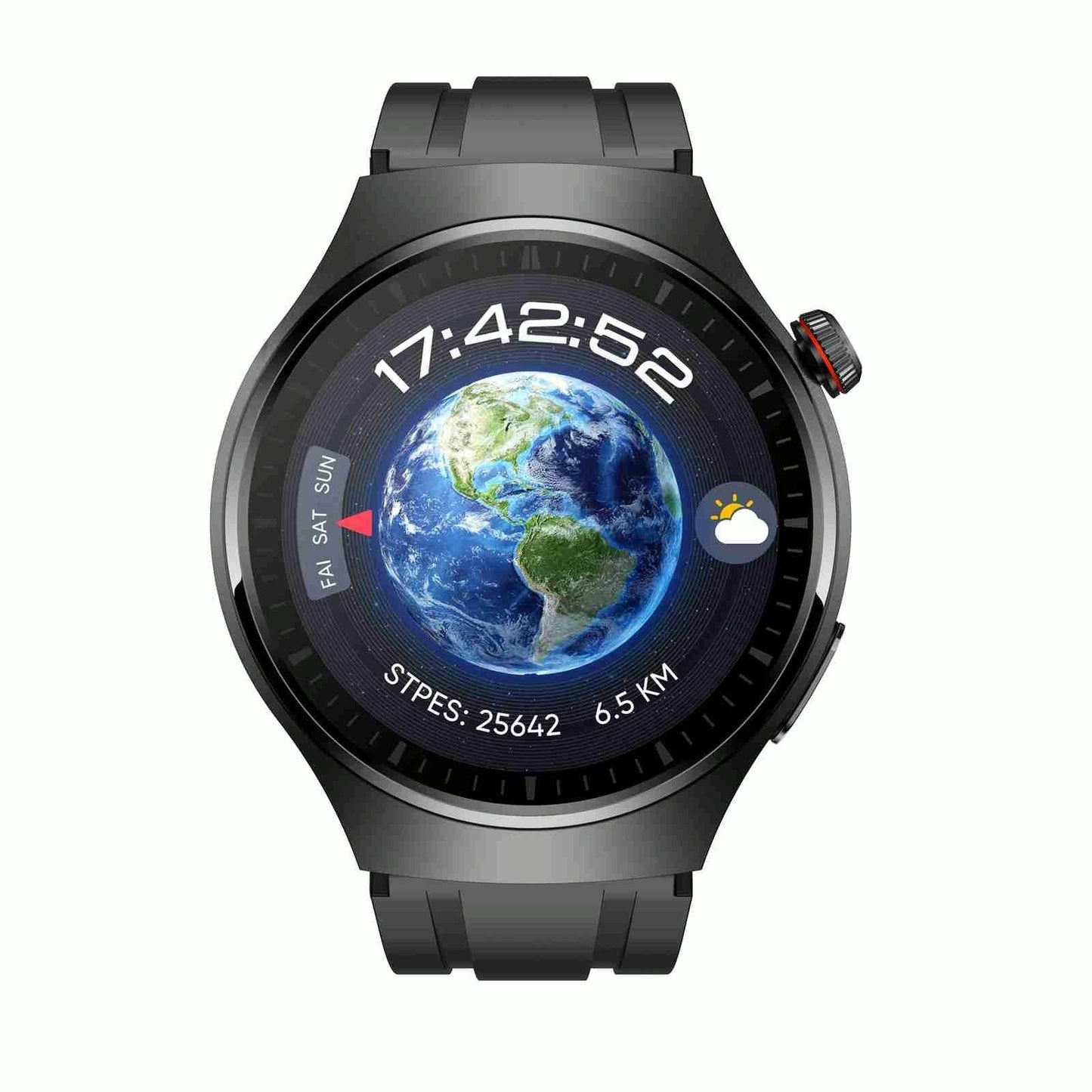 1.43 Inch Amoled Ip67 Smart Call Watch Support Ecg / Body Temperature / Blood Glucose Monitoring - Black