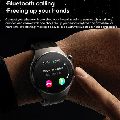 1.43 Inch Amoled Ip67 Smart Call Watch Support Ecg / Body Temperature / Blood Glucose Monitoring - Black
