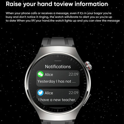 1.43 Inch Amoled Ip67 Smart Call Watch Support Ecg / Body Temperature / Blood Glucose Monitoring - Black