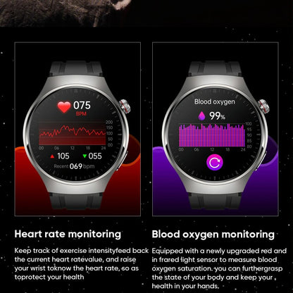 1.43 Inch Amoled Ip67 Smart Call Watch Support Ecg / Body Temperature / Blood Glucose Monitoring - Black