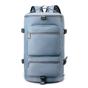 Waterproof Gym Bag - Shoe Compartment Included - Fog Blue