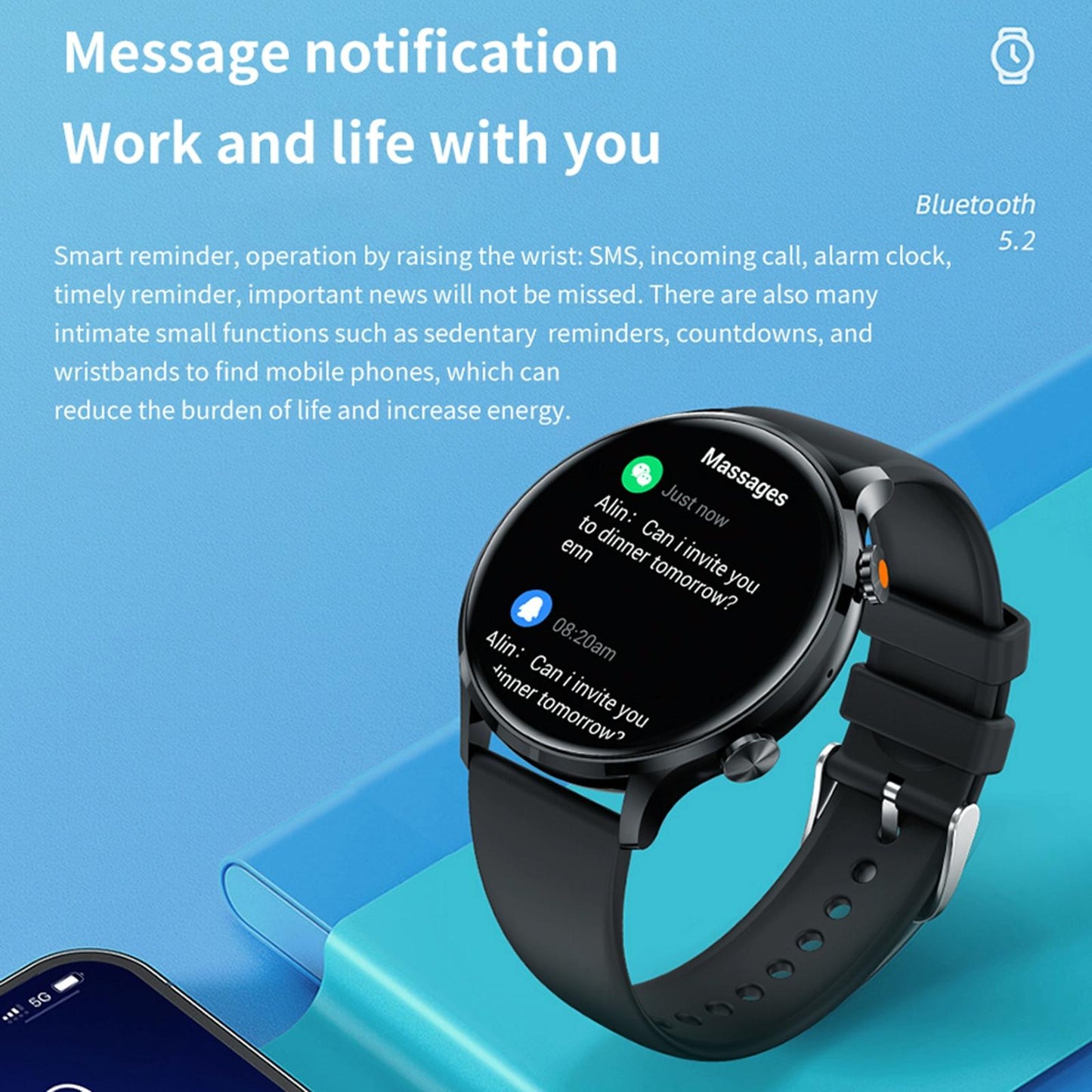 1.39 Inch Bt5.2 Smart Sport Watch Support Bluetooth Call / Sleep / Blood Oxygen / Temperature / Heart Rate / Blood Pressure Health Monitor - Grey