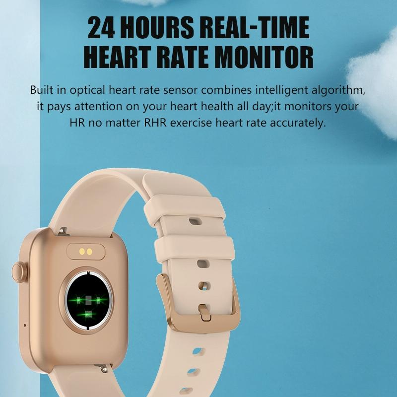 1.8 Inch Tft Screen Bluetooth Smart Watch Support Heart Rate Monitoring & 100+ Sports Modes - Gold