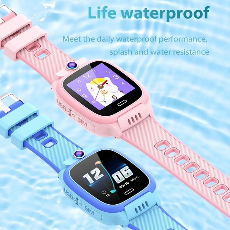1.44 Inch 4G Video Call Waterproof Smart Children Phone Watch With Sos Function - Pink