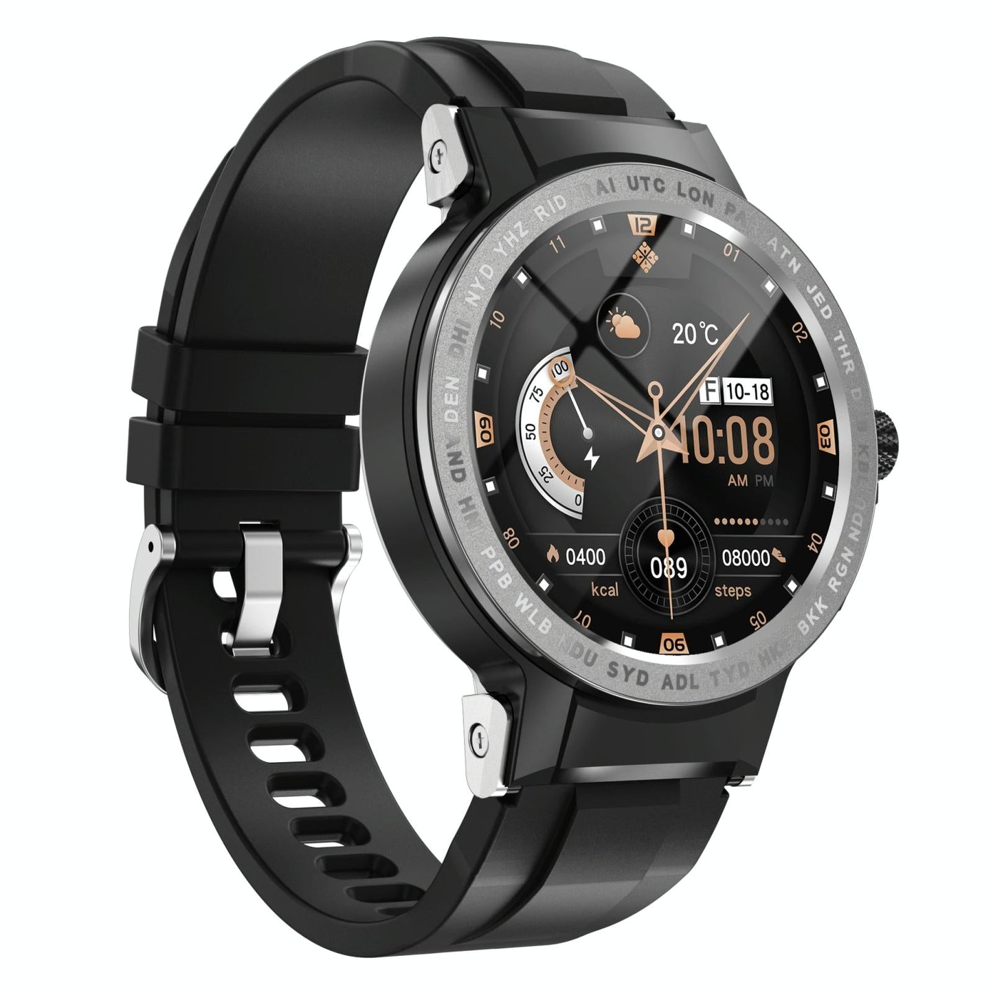 Waterproof Smart Watch With Colour Screen - Ip68 - Silver