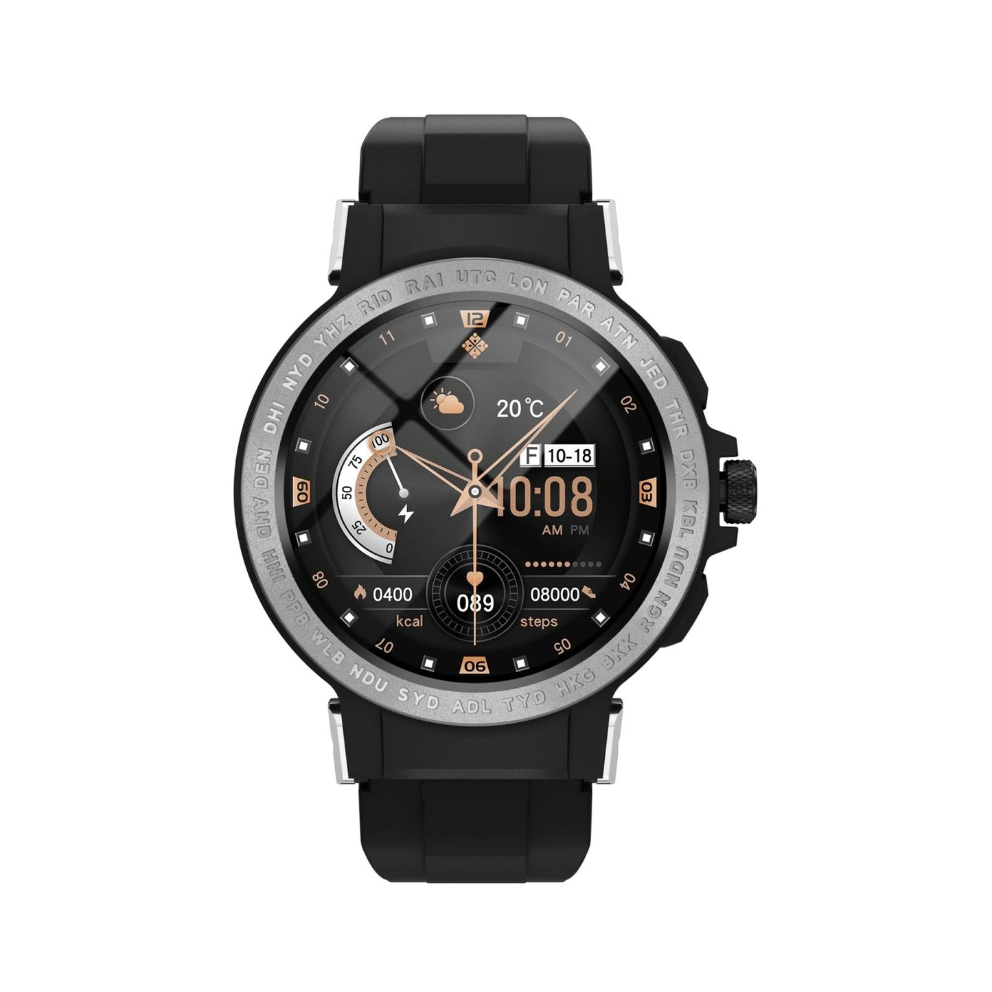 Waterproof Smart Watch With Colour Screen - Ip68 - Silver