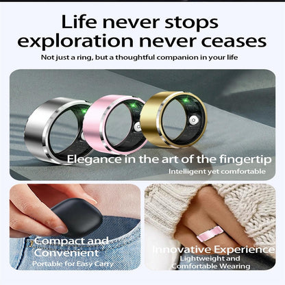 Smart Ring For Health Monitoring & Multiple Sports Modes - Size 10 - Pink