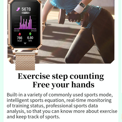 1.13 Inch Women's Smart Watch With Colour Screen & Health Tracking - Silver