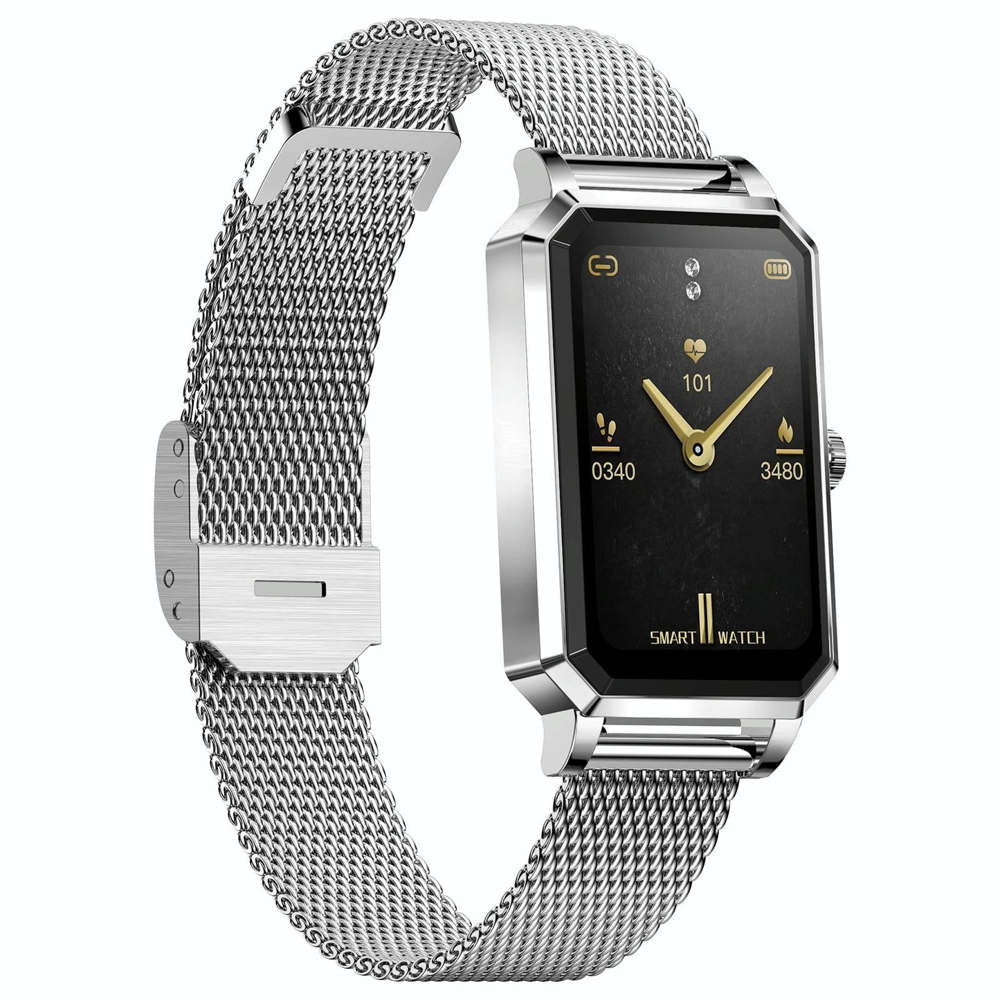 1.13 Inch Women's Smart Watch With Colour Screen & Health Tracking - Silver