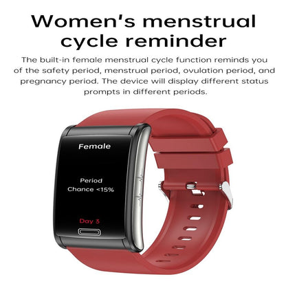 Smart Watch With Heart Rate And Blood Pressure Monitoring - Colour Screen - Red