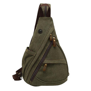 Spacious Canvas Chest Bag For Men - Army Green - Factory Direct Shop