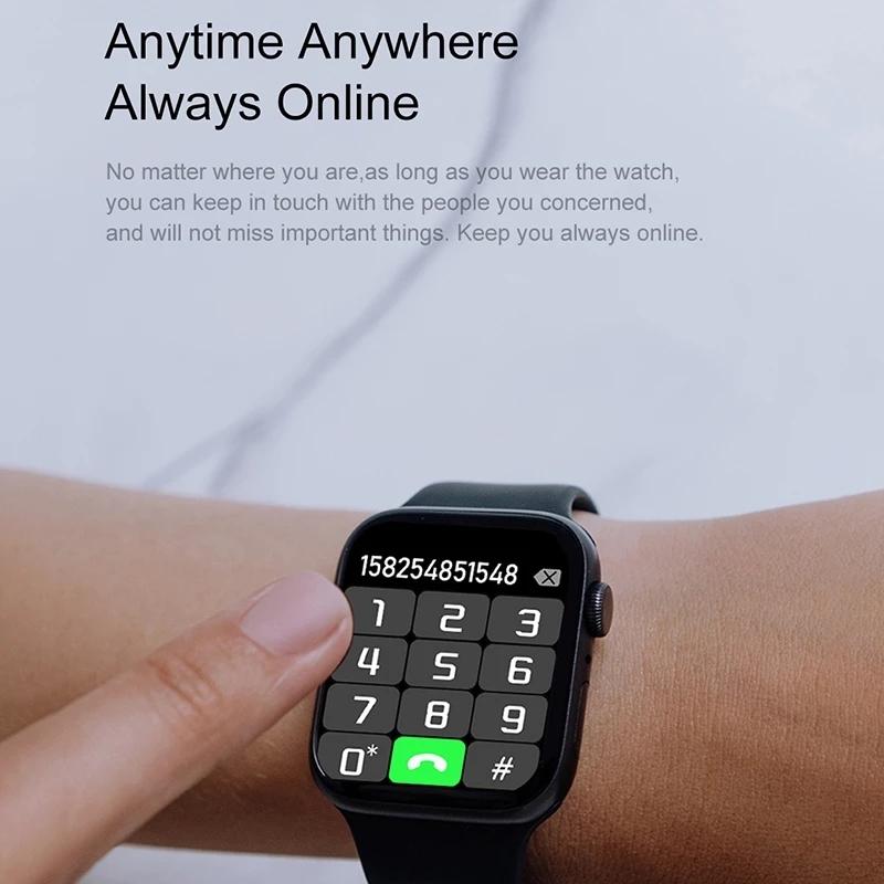 Waterproof Smart Watch With Colour Screen - 1 Inch - Blue