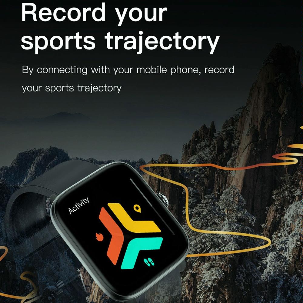 1.96 Inch Ip67 Waterproof Silicone Band Smart Watch Supports Dual-Mode Bluetooth Call / Heart Rate Monitoring - Blue