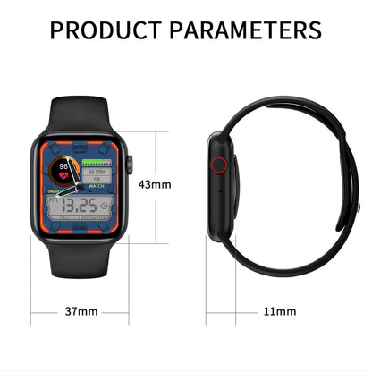 1.75 Inch Full Screen Ip67 Waterproof Smart Watch Support Sleep Monitor / Heart Rate Monitor / Bluetooth Call - Black