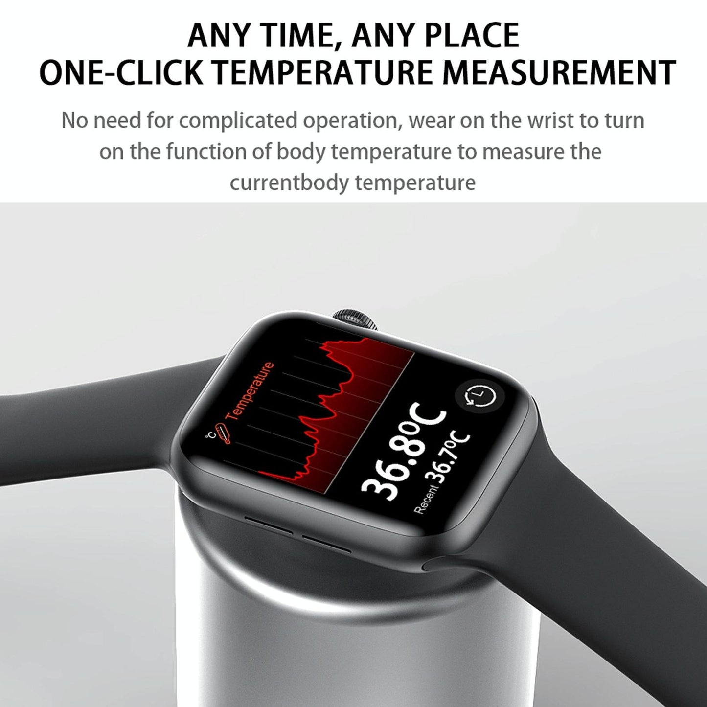 1.75 Inch Full Screen Ip67 Waterproof Smart Watch Support Sleep Monitor / Heart Rate Monitor / Bluetooth Call - Black